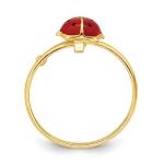 14K Yellow Gold Ladybug Adjustable Ring