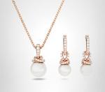 Swarovski Rose Gold Earring and Necklace Set