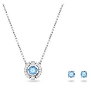Swarovski Blue Crystal Pendant and Earrings Set