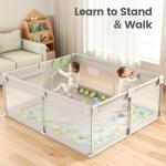 ZEEBABA Large Mesh Baby Playpen with Door