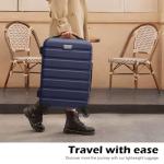 Coolife 3-Piece Hardshell Luggage Set - Navy