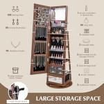 HAPPYGRILL Full Length Mirror Jewelry Armoire