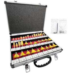 35-Piece Carbide Router Bit Set for Woodwork