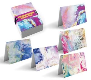 100-Pack Assorted Greeting Cards with Abstract Art Designs
