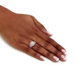 Yellow Gold-Plated Halo Bridal Ring Set 6-10