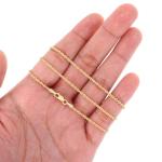 14k Yellow Gold Diamond Cut Rope Necklace 22