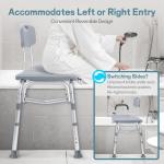 500lb Adjustable Heavy Duty Shower Bench with Arms