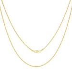 14k Yellow Gold Diamond Cut Rope Necklace 22