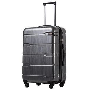 Coolife Expandable Spinner Luggage Set - Charcoal