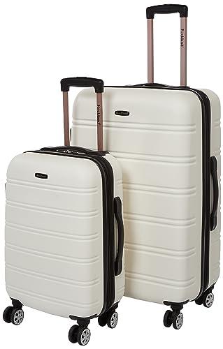 Rockland Melbourne White Expandable Hard Shell Trolley