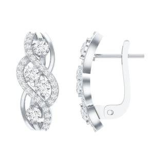 Lab Grown Diamond Infinity Earrings in 14K White Gold