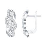 Lab Grown Diamond Infinity Earrings in 14K White Gold