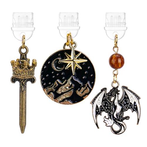 Wyvern Dragon Star Moon Kindle Dust Plug Charms
