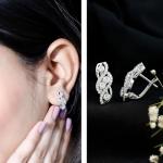 Lab Grown Diamond Infinity Earrings in 14K White Gold