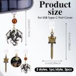 Wyvern Dragon Star Moon Kindle Dust Plug Charms