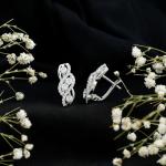 Lab Grown Diamond Infinity Earrings in 14K White Gold