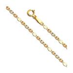 14k Tri Color Gold Diamond Cut Chain Necklace