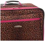Rockland Vara Pink Leopard 3-Piece Luggage Set