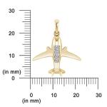 Natural Diamond Airplane Pendant Necklace for Women
