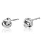 14K White Gold Love Knot Stud Earrings for Her