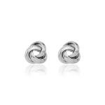 14K White Gold Love Knot Stud Earrings for Her