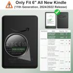 MoKo Clear Case for 6" All-New Kindle (11th Generation-2024/2022 Release), Ultra Clear Soft TPU Slim Flexible Transparent Skin Bumper Back Cover Shell for Kindle 11 2024