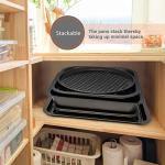 PERLLI Non-Stick 10-Piece Bakeware Set – Carbon Steel with Even Heat Distribution, Oven Safe to 446°F, BPA-Free, Dishwasher Safe, Stackable Baking Tools for Easy Storage and Everyday Cooking - Gray