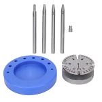 Pilipane Watch Movement Balance Wheel Holder Professional Alloy Watch Hairspring Balance Stand Repair Tool for Watchmakers Hobbyists Blue Gray 80mm Base 4 Needle Punches