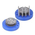 Pilipane Watch Movement Balance Wheel Holder Professional Alloy Watch Hairspring Balance Stand Repair Tool for Watchmakers Hobbyists Blue Gray 80mm Base 4 Needle Punches