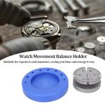 Pilipane Watch Movement Balance Wheel Holder Professional Alloy Watch Hairspring Balance Stand Repair Tool for Watchmakers Hobbyists Blue Gray 80mm Base 4 Needle Punches