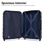 Coolife Luggage 3 Piece Set Suitcase Spinner Hardshell Lightweight TSA Lock (purple, 20/24/28)