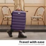 Coolife Luggage 3 Piece Set Suitcase Spinner Hardshell Lightweight TSA Lock (purple, 20/24/28)