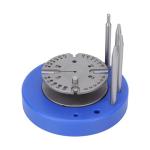 Pilipane Watch Movement Balance Wheel Holder Professional Alloy Watch Hairspring Balance Stand Repair Tool for Watchmakers Hobbyists Blue Gray 80mm Base 4 Needle Punches