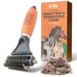 GoPets 2-in-1 Dematting Comb and Grooming Rake