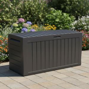 Chic 270L Graphite Garden Storage Box with Lock