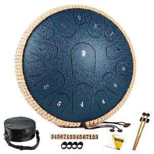 HOPWELL 15-Note Steel Tongue Drum in Marine Blue