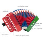 Colorful 10-Key Kids Button Accordion Musical Instrument