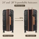 TILYMOL Black 3-Piece Spinner Luggage Set