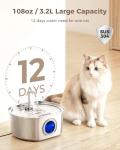 Stainless Steel Cat Water Fountain - 108oz Capacity