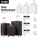 Coolife 3-Piece Lightweight Spinner Luggage Set