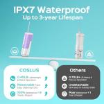 COSLUS T40 Travel Mini Water Flosser, Pink Purple