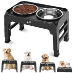 Adjustable Elevated Dog Bowls with Stainless Steel