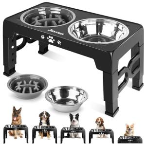 Jovrun Elevated Dog Bowls with Adjustable Height
