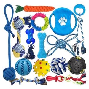 Durable 15PCS Dog Toy Set for Aggressive Chewers