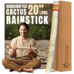 20" Cactus Rainstick Musical Instrument with Rasta Wrap
