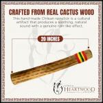 20" Cactus Rainstick Musical Instrument with Rasta Wrap
