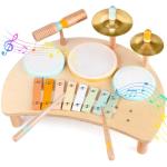 Montessori Kids Wooden Drum Set and Xylophone