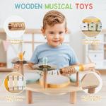 Montessori Kids Wooden Drum Set and Xylophone