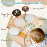 Montessori Kids Wooden Drum Set and Xylophone