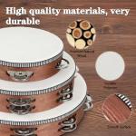 Wooden Tambourine Set with Storage Bag, 6-10 Inch